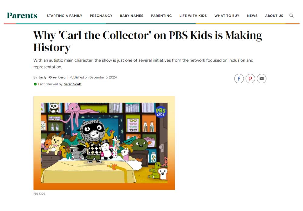 Carl the Collector featured in Parents Magazine